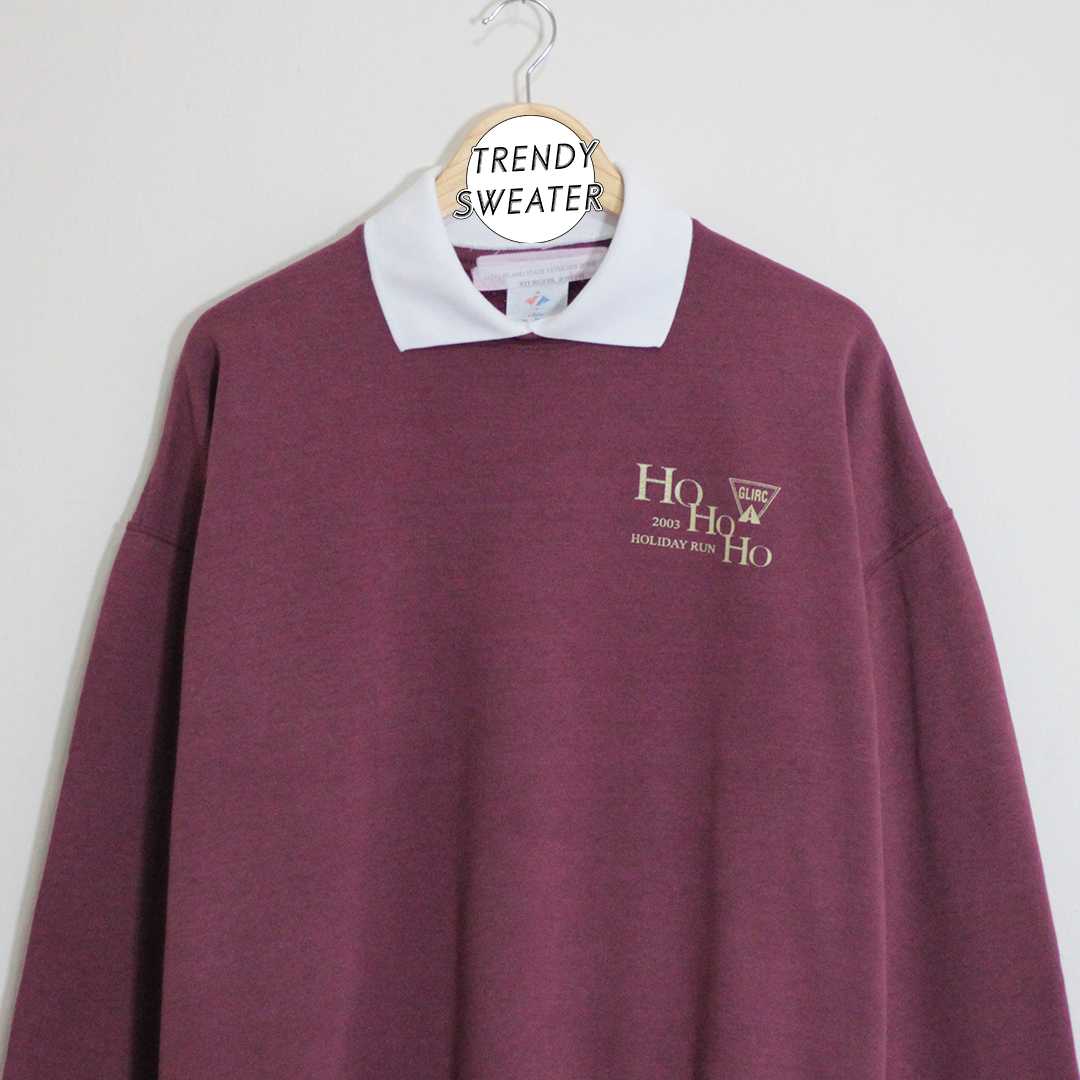 สเวตเตอร์ คอปก มือ 2 ป้าย JERZEES สีแดงเลือดหมู Size XL