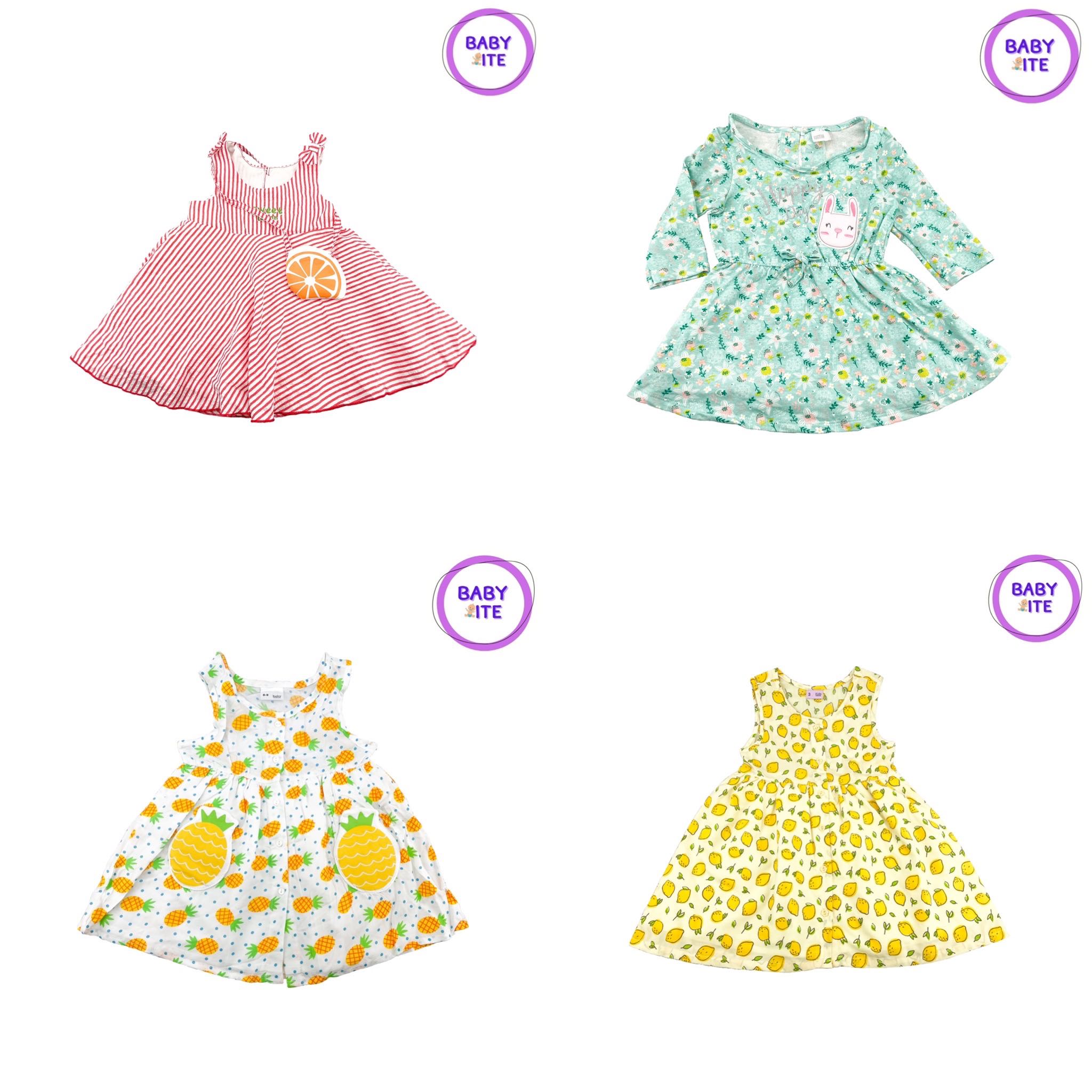 ชุดกระโปรงเด็กผู้หญิง ชุดเดรสเด็ก ไซส์ 6-9M / 9-12M / 3T พร้อมส่ง
