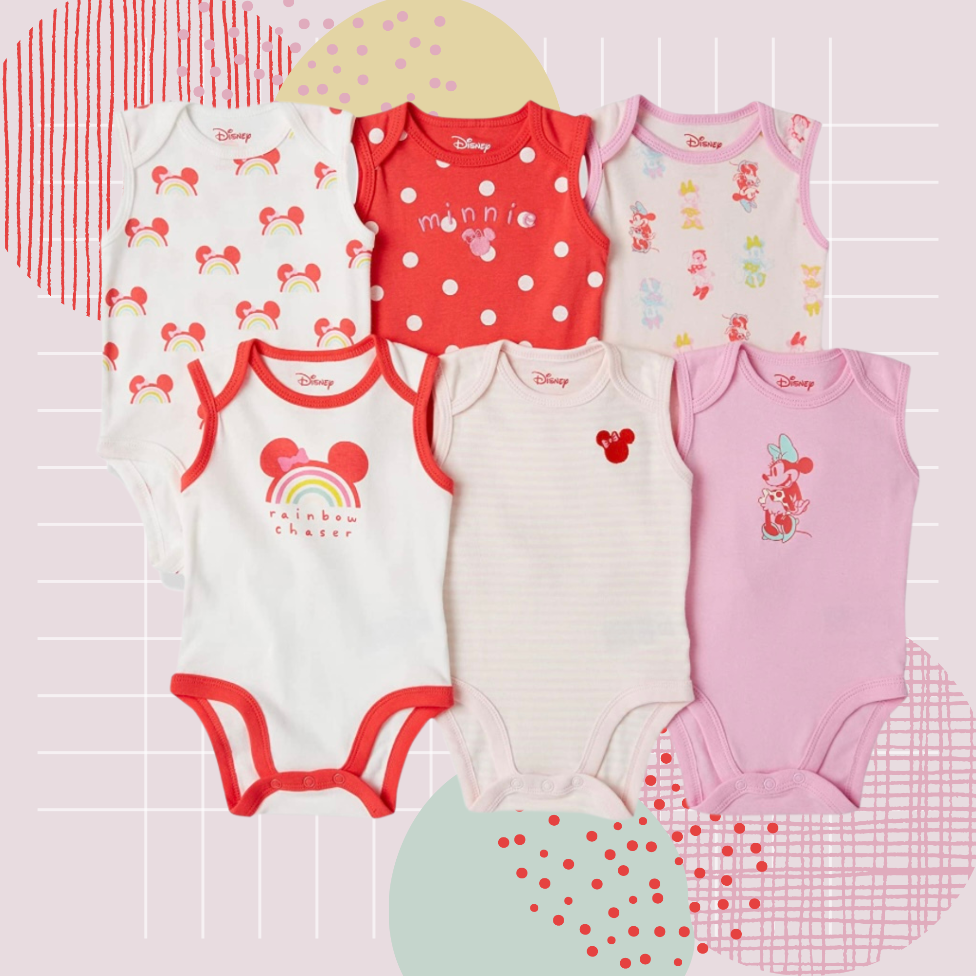 บอดี้สูทแขนกุด Minnie Mouse [6pcs], Amazon Essential