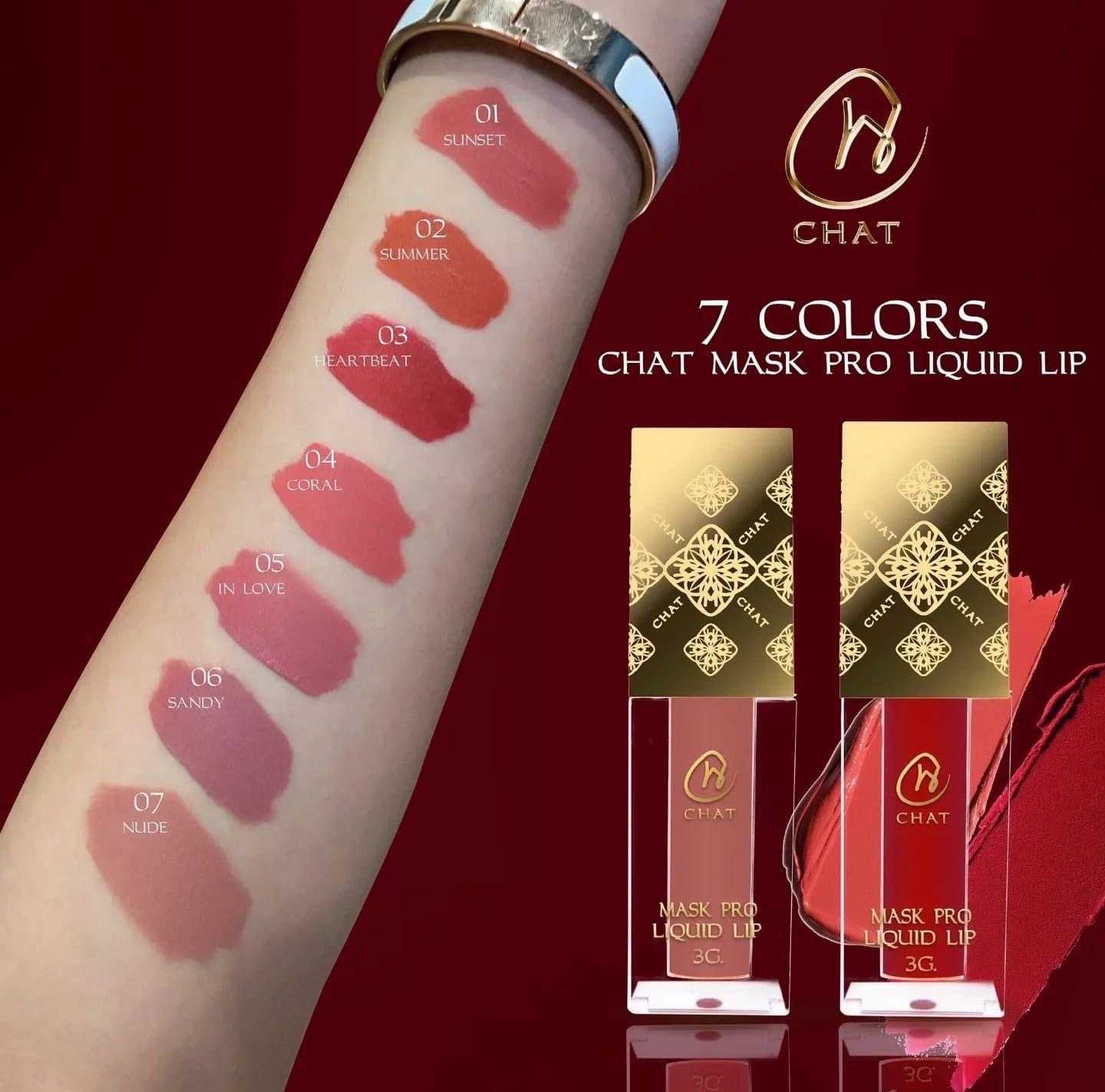 CHAT : ลิป Mask Pro Liquid 7 Colors