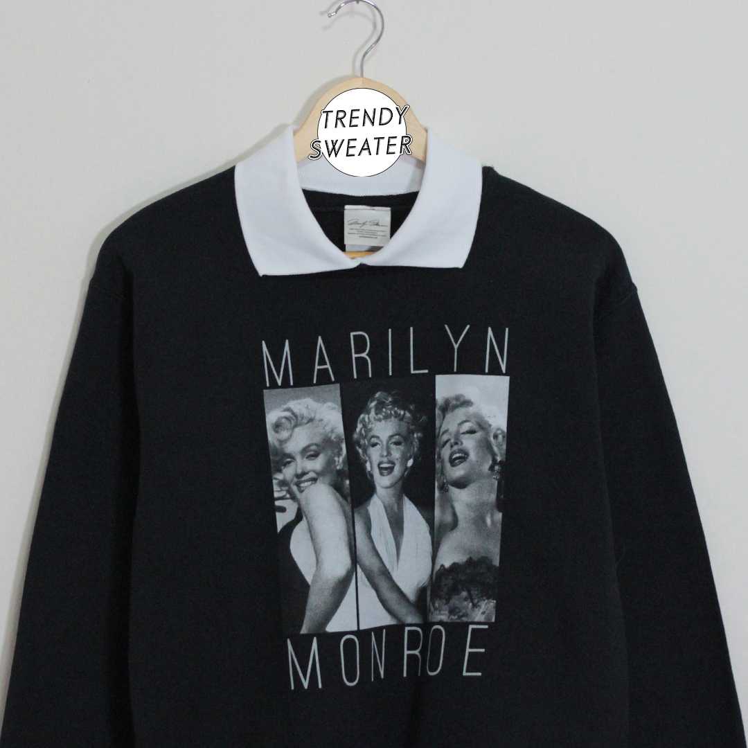 สเวตเตอร์ คอปก มือ 2 ป้าย Marilyn Monroe ลายพิมพ์ Size S
