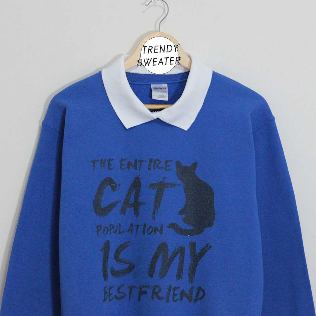 สเวตเตอร์ คอปก มือ 2 ป้าย Gildan ลายพิมพ์ Size S