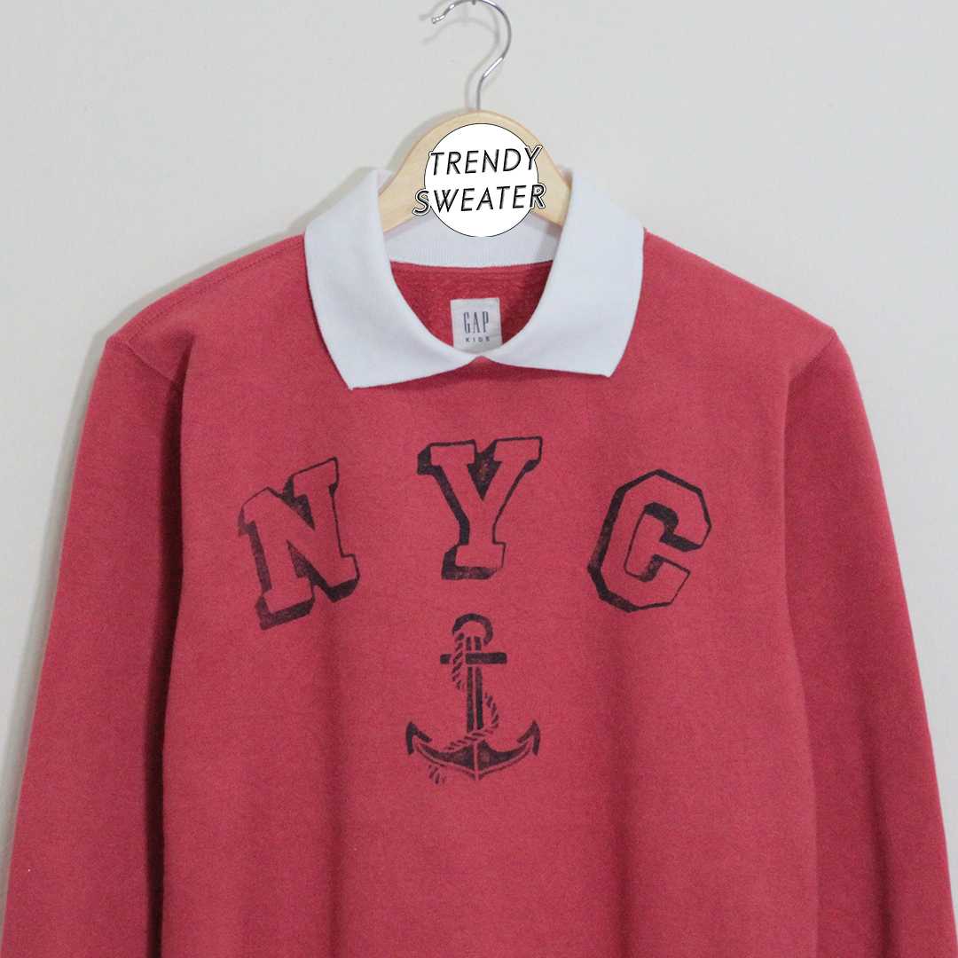 สเวตเตอร์ คอปก มือ 2 ป้าย GAP KIDS ลายพิมพ์ Size S