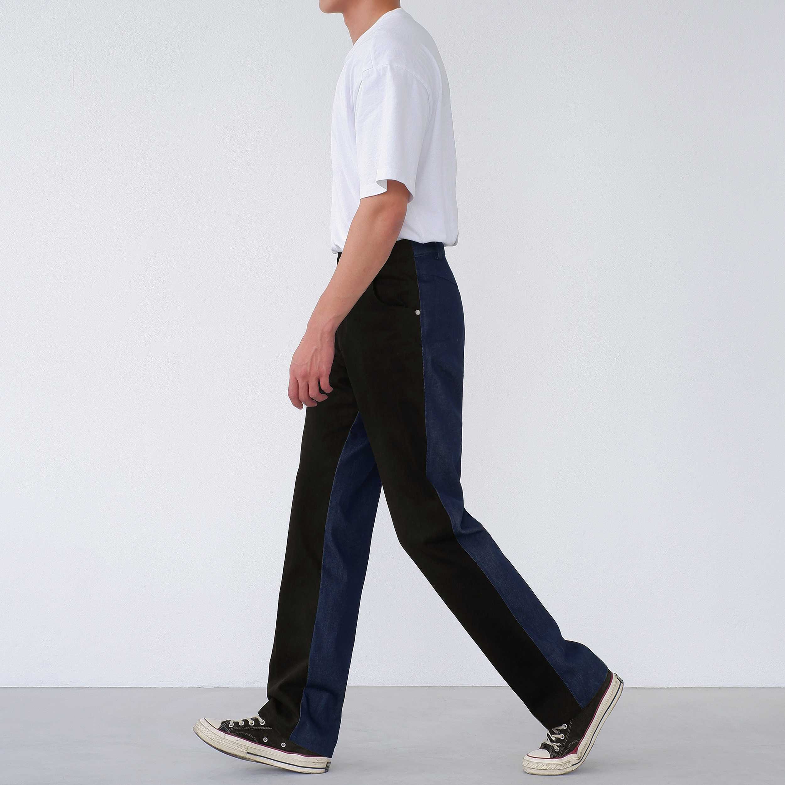 Hunter Studios - Twotone Pants Black-Denim