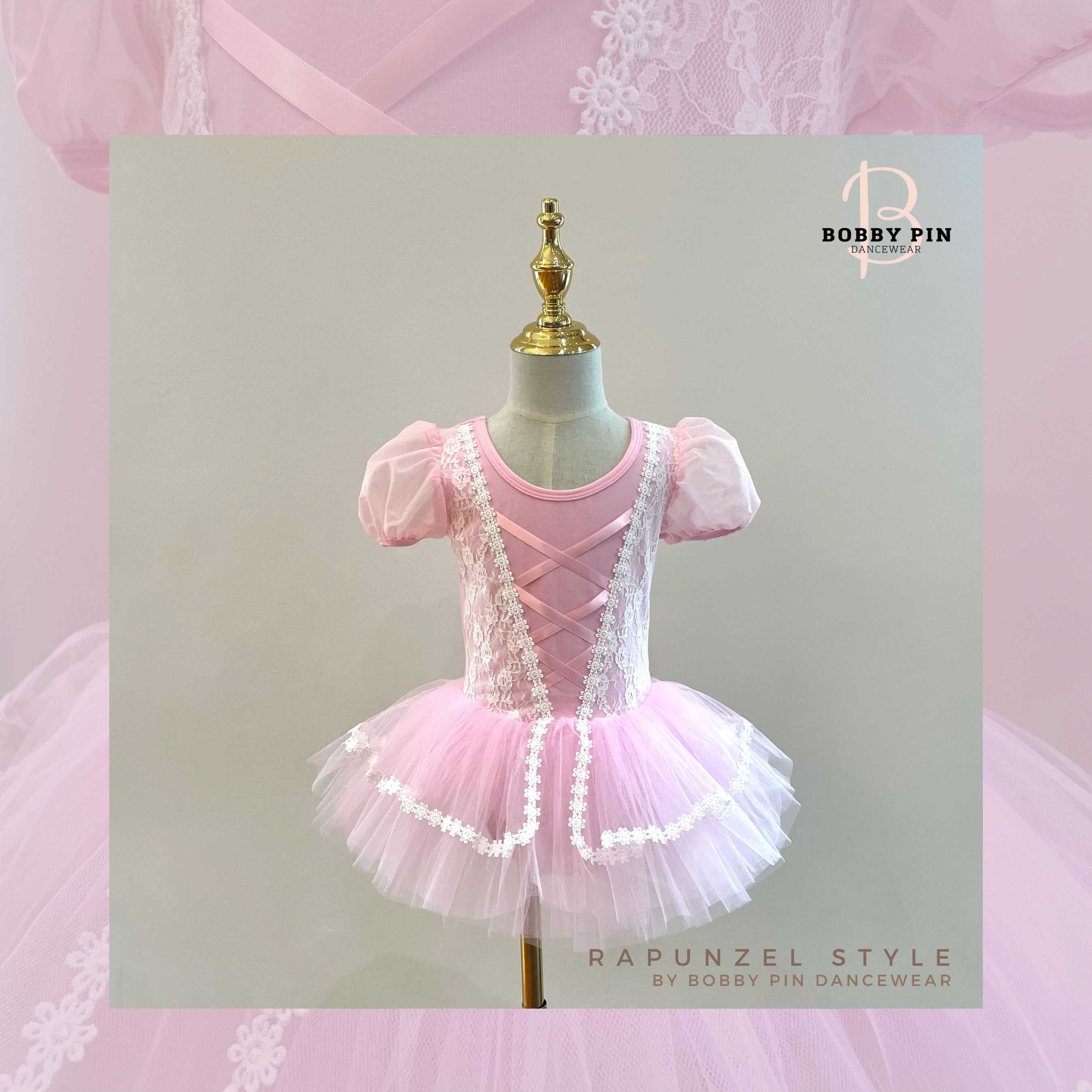 ชุดบัลเล่ต์เด็กเจ้าหญิง Rapunzel Style (barbie pink - size S)