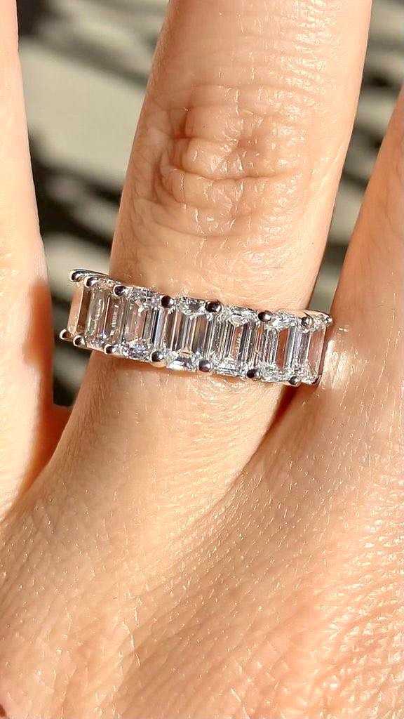 Emerald cut full eternity