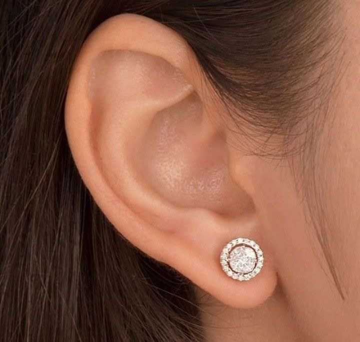 Round Halo Stud earrings