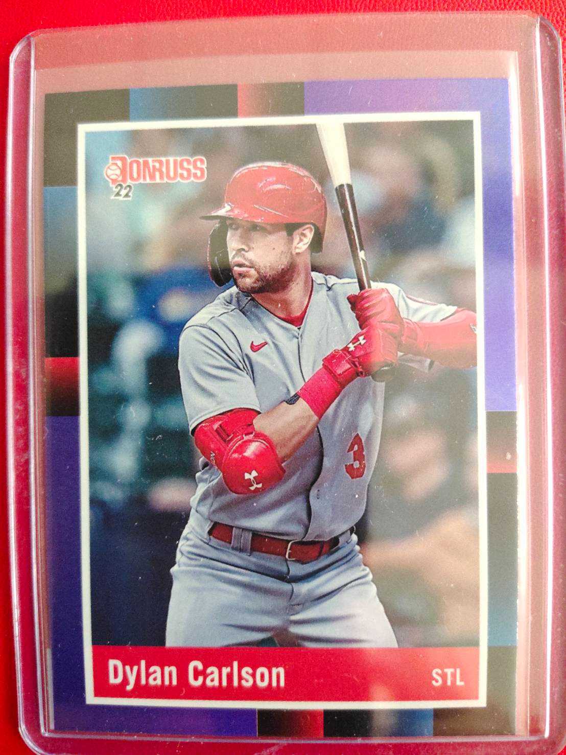 2022 Panini Donruss Baseball Dylan Carlson 1988 Retro #264 Variation Holo Purple