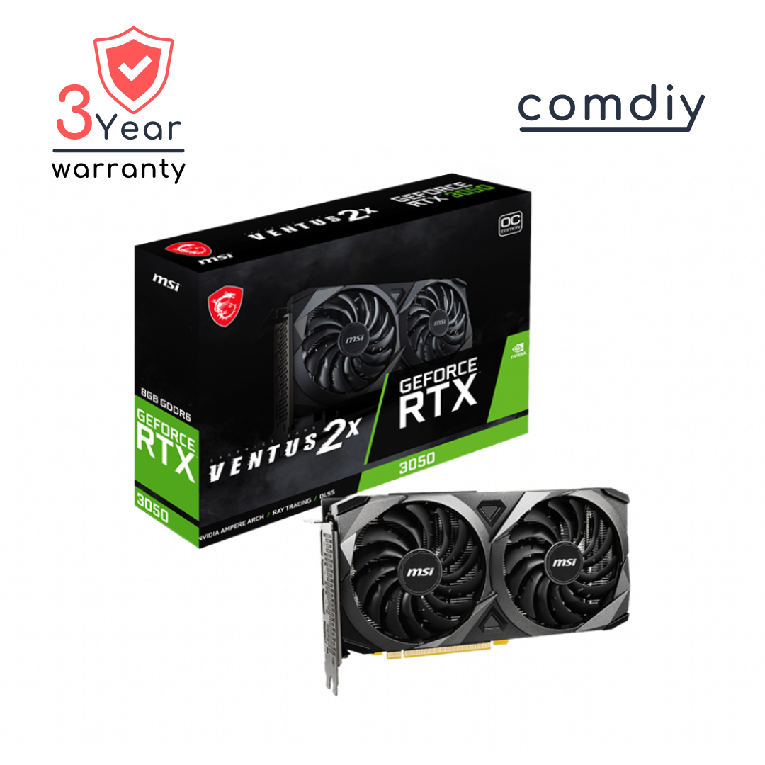 MSI GEFORCE RTX 3050 VENTUS 2X 8G OC 8GB LHR VGA การ์ดจอ by comdiy