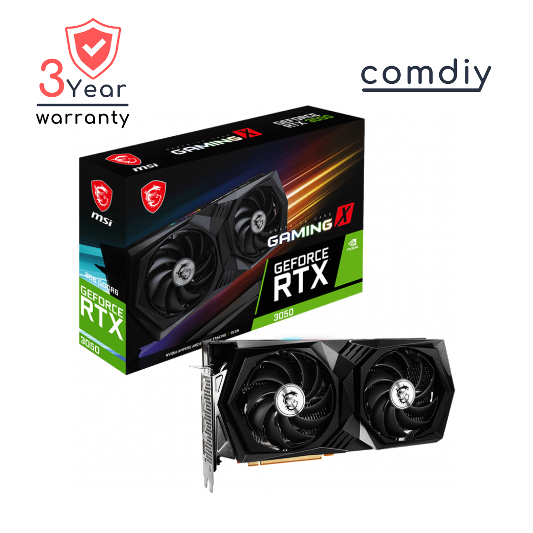 MSI GEFORCE RTX 3050 GAMING X 8G OC 8GB LHR VGA การ์ดจอ by comdiy