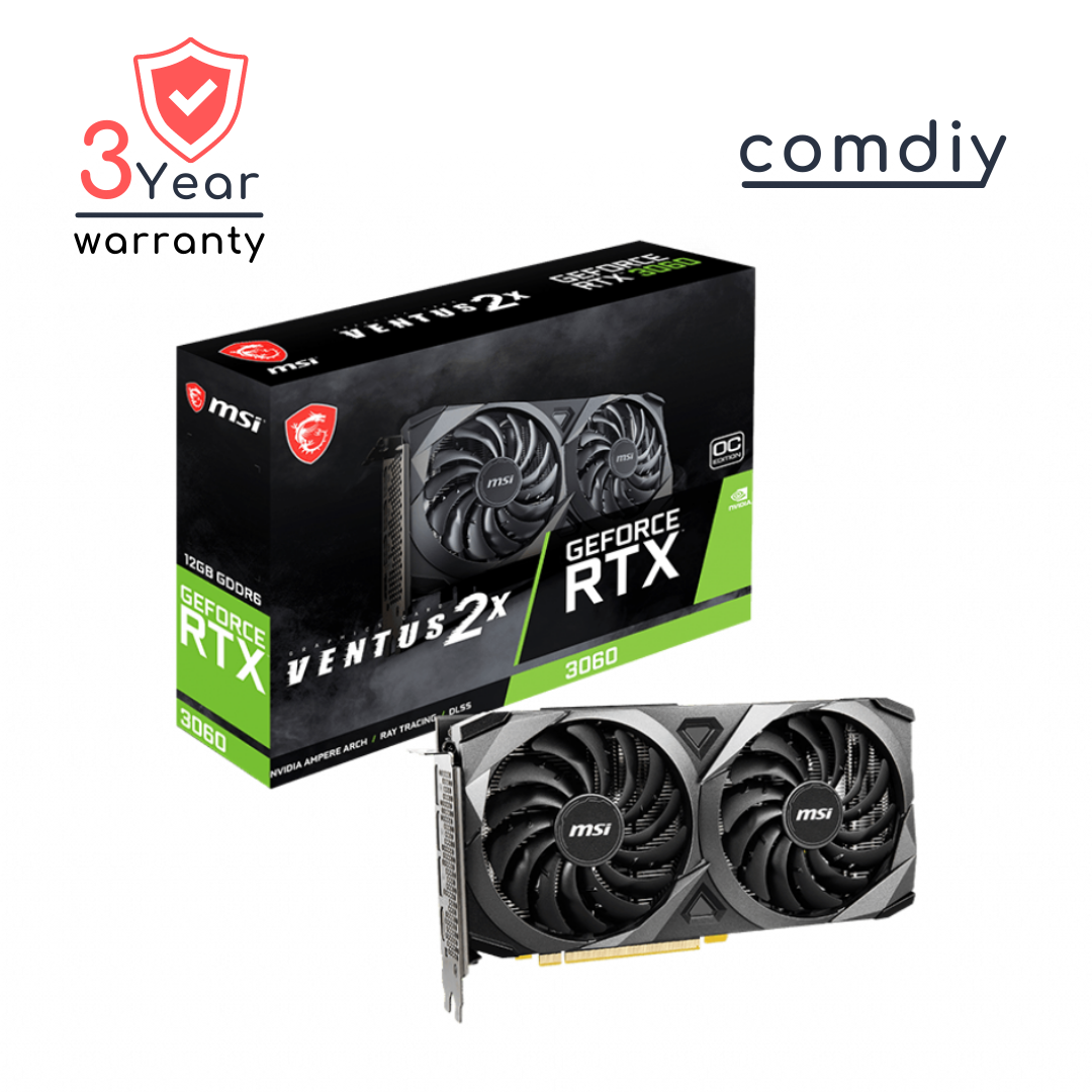 MSI GEFORCE RTX 3060 VENTUS 2X 12G OC 12GB LHR VGA การ์ดจอ by comdiy