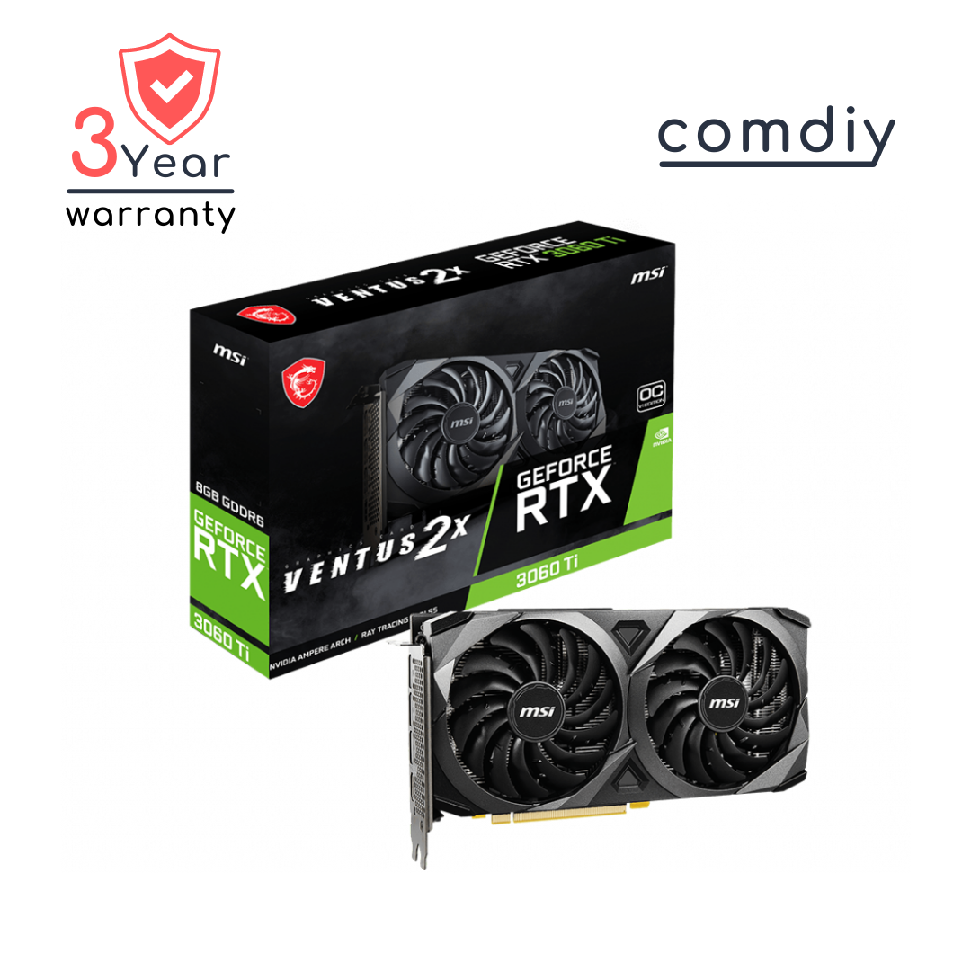 MSI GEFORCE RTX 3060 Ti VENTUS 2X 8G OCV1 LHR VGA การ์ดจอ by comdiy