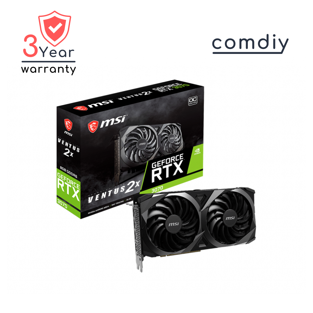 MSI GEFORCE RTX 3070 VENTUS 2X 8G OC 8GB LHR VGA การ์ดจอ by comdiy