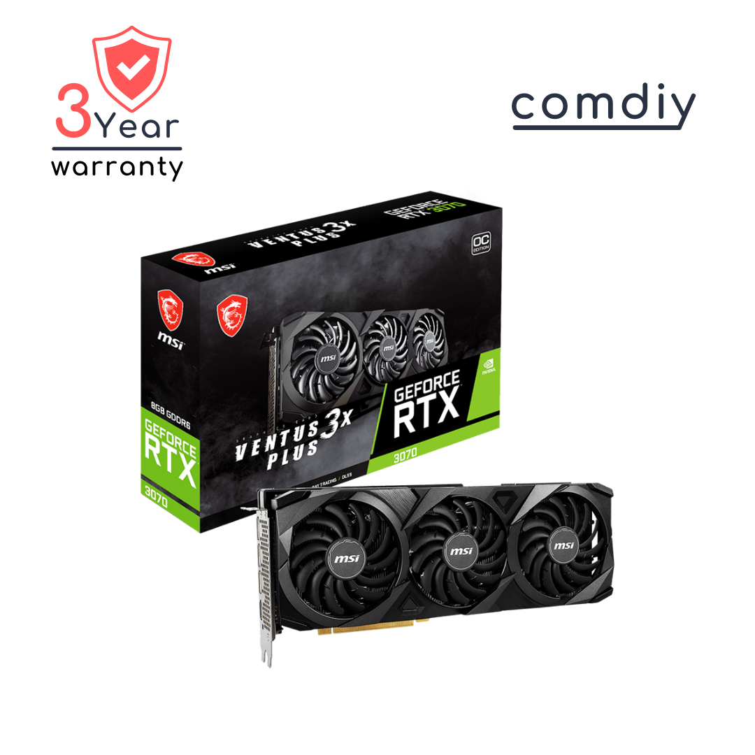 MSI GEFORCE RTX 3070 VENTUS 3X PLUS 8G OC 8GB LHR VGA การ์ดจอ by comdiy