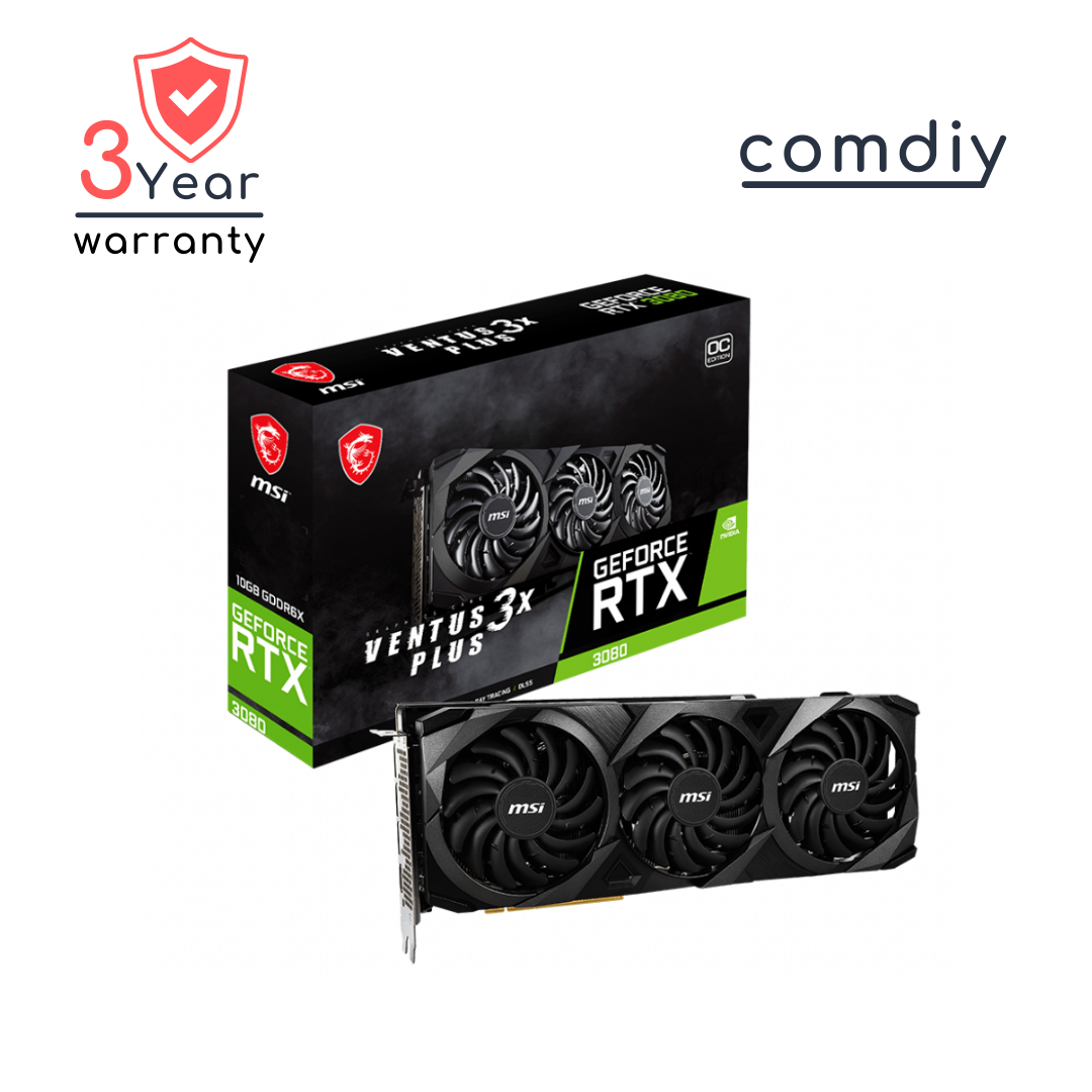 MSI GEFORCE RTX 3080 VENTUS 3X PLUS 10GB OC LHR VGA การ์ดจอ by comdiy