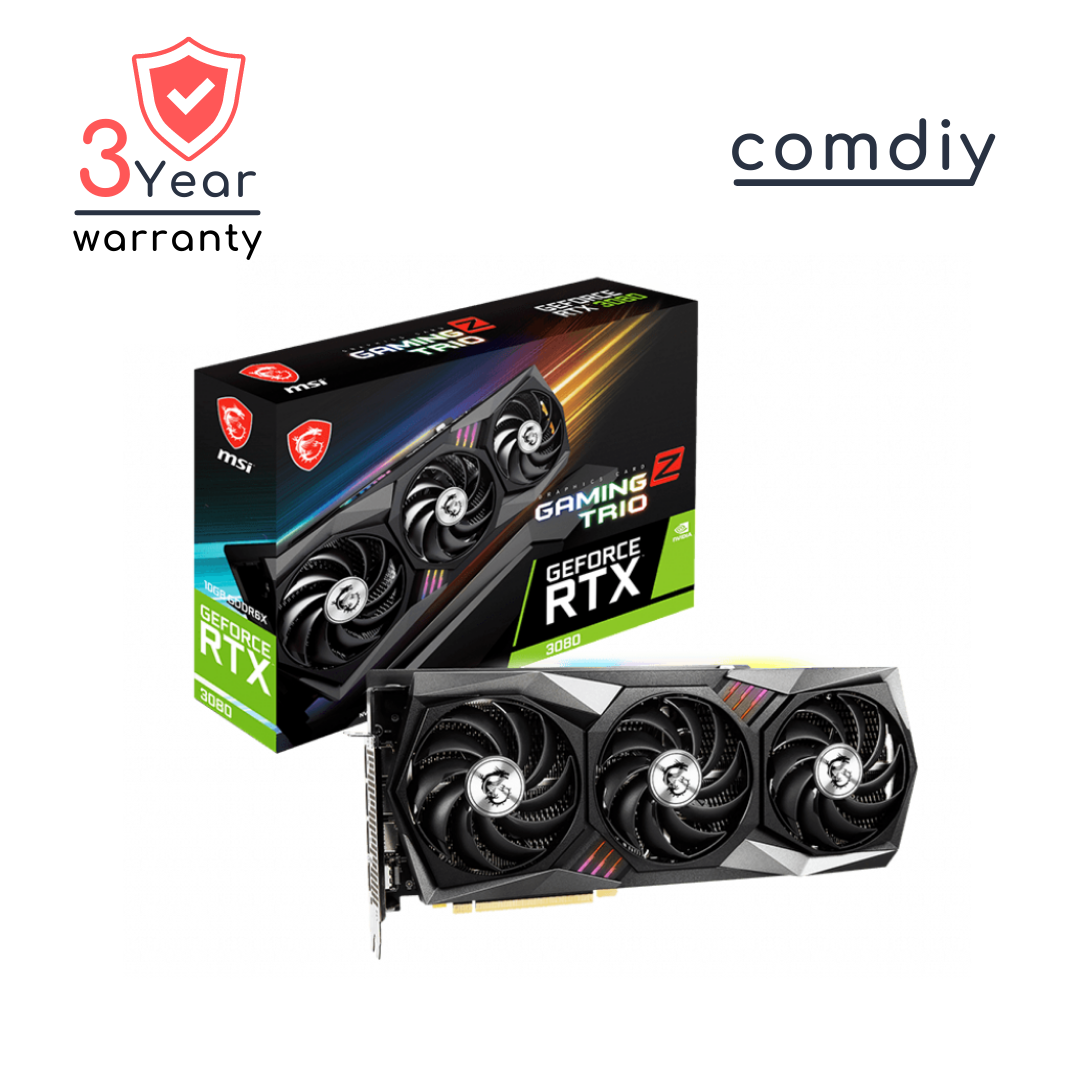 MSI GEFORCE RTX 3080 GAMING Z TRIO 10G LHR VGA การ์ดจอ by comdiy