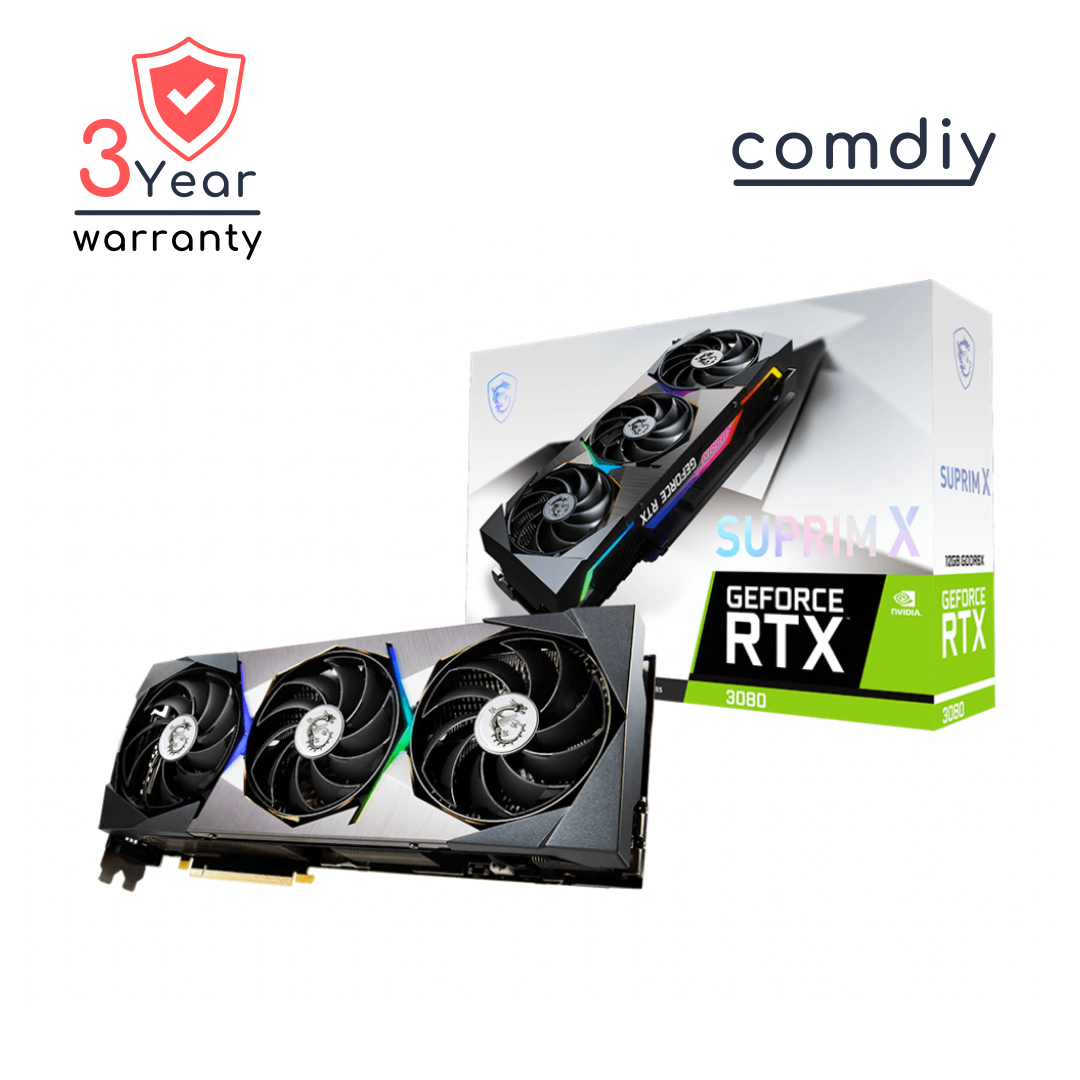 MSI GEFORCE RTX 3080 SUPRIM X 12G LHR 12GB VGA การ์ดจอ by comdiy
