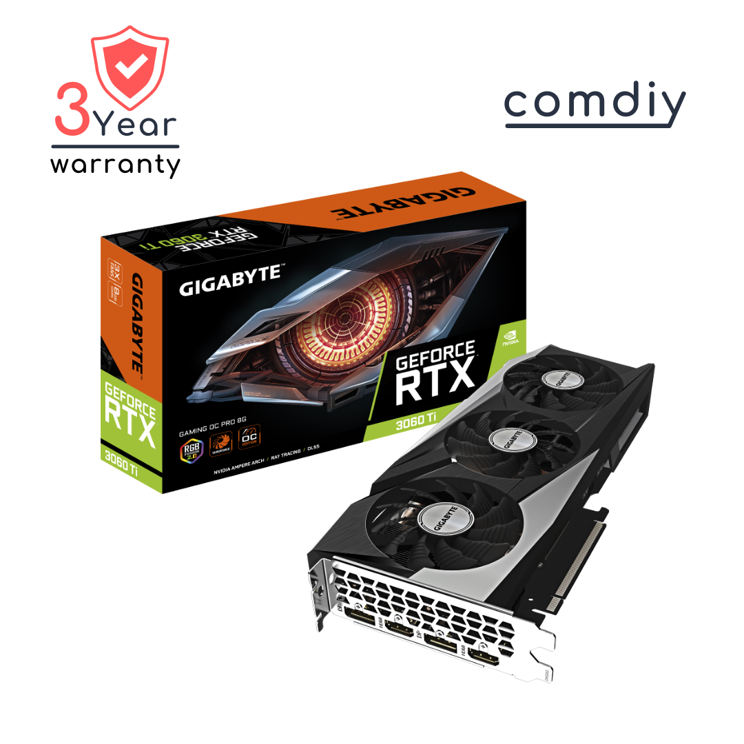 GIGABYTE GEFORCE RTX 3060 TI GAMING OC 8G 8GB (REV. 2.0) (LHR) VGA การ์ดจอ by comdiy