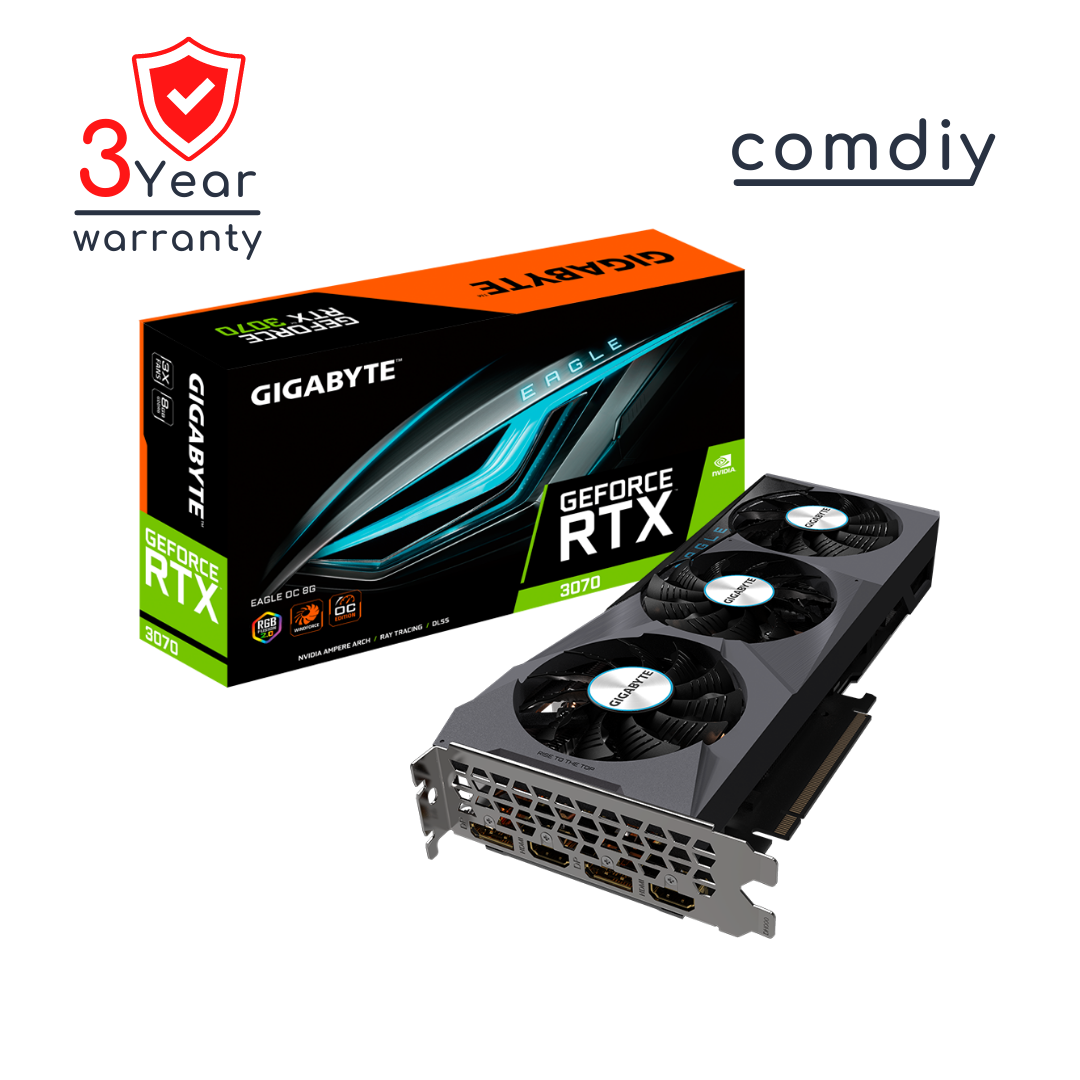 GIGABYTE GEFORCE RTX 3070 EAGLE OC 8G 8GB (REV. 2.0) (LHR) VGA การ์ดจอ by comdiy