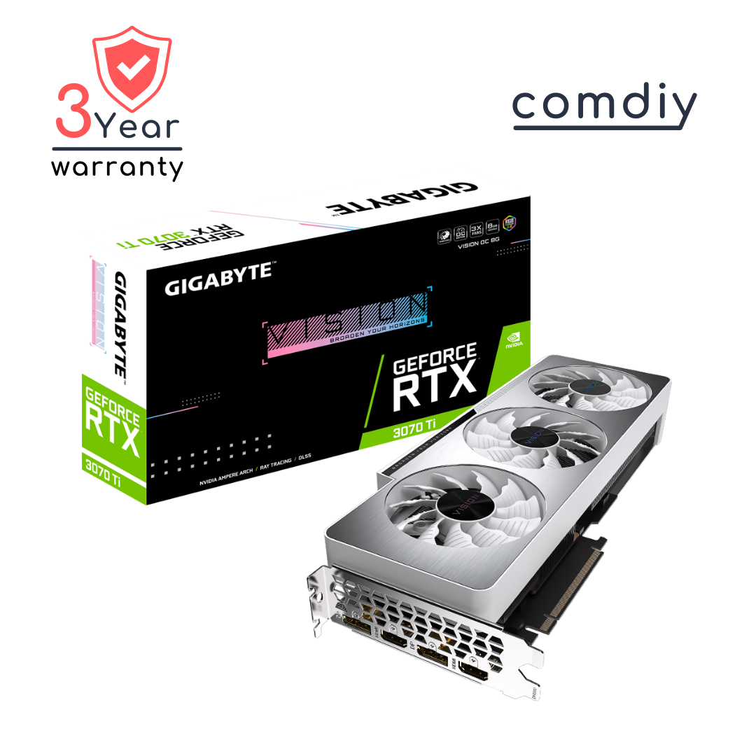GIGABYTE GEFORCE RTX 3070 TI VISION OC 8G 8GB LHR VGA การ์ดจอ by comdiy