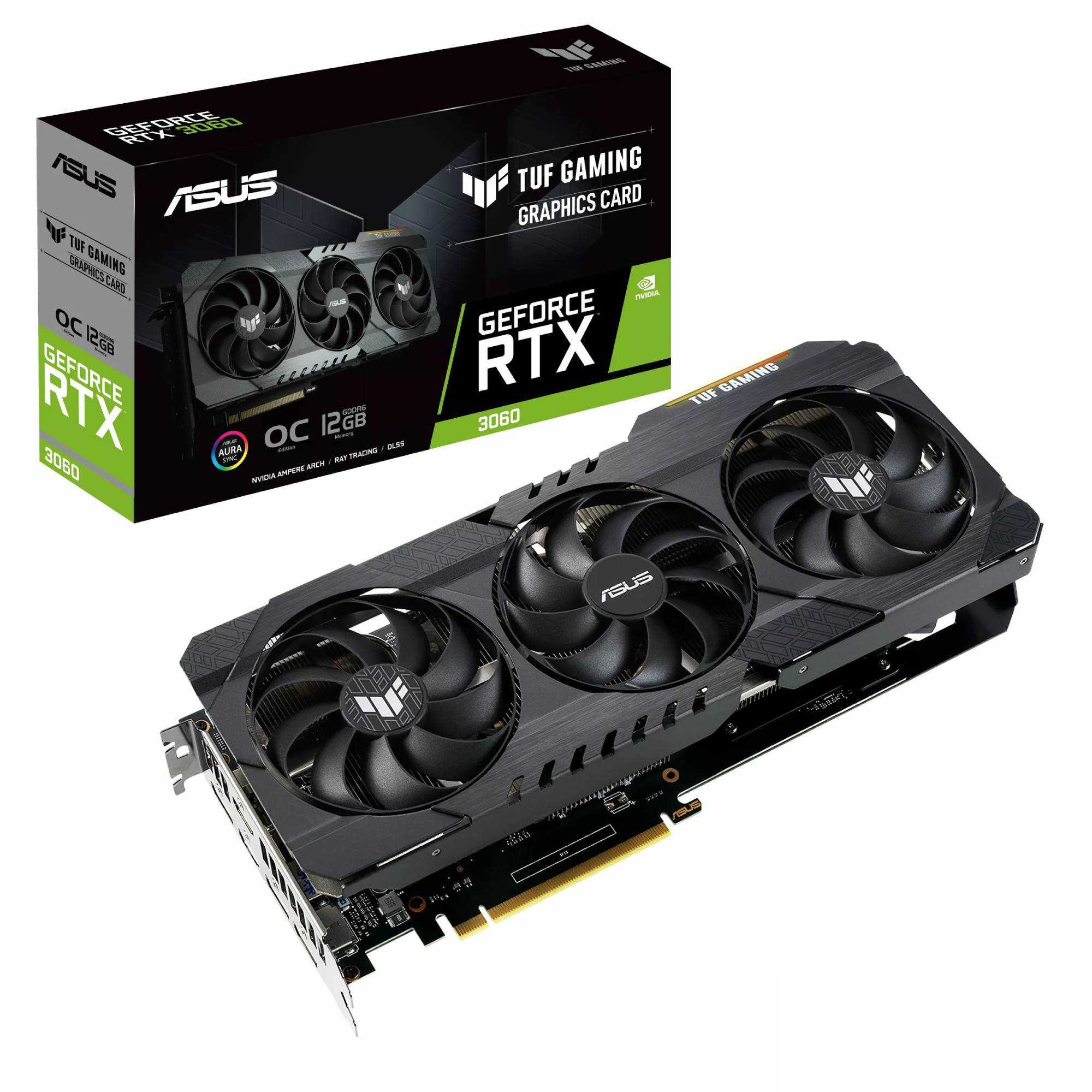 การ์ดจอ VGA ASUS TUF RTX3060 O12G V2 GAMING LHR - 12GB GDDR6