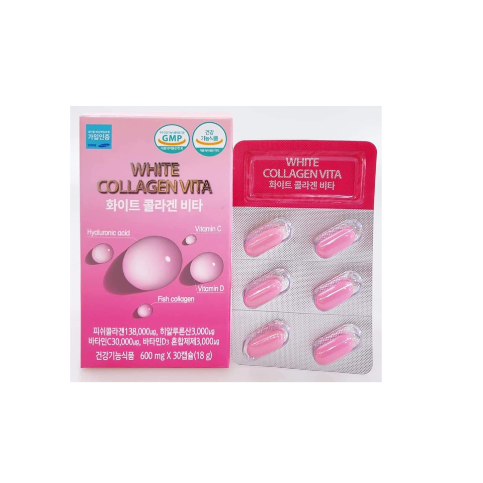 Samsung pharm  WHITE COLLAGEN VITA  ( รุ่น softgel ) 30เม็ด
