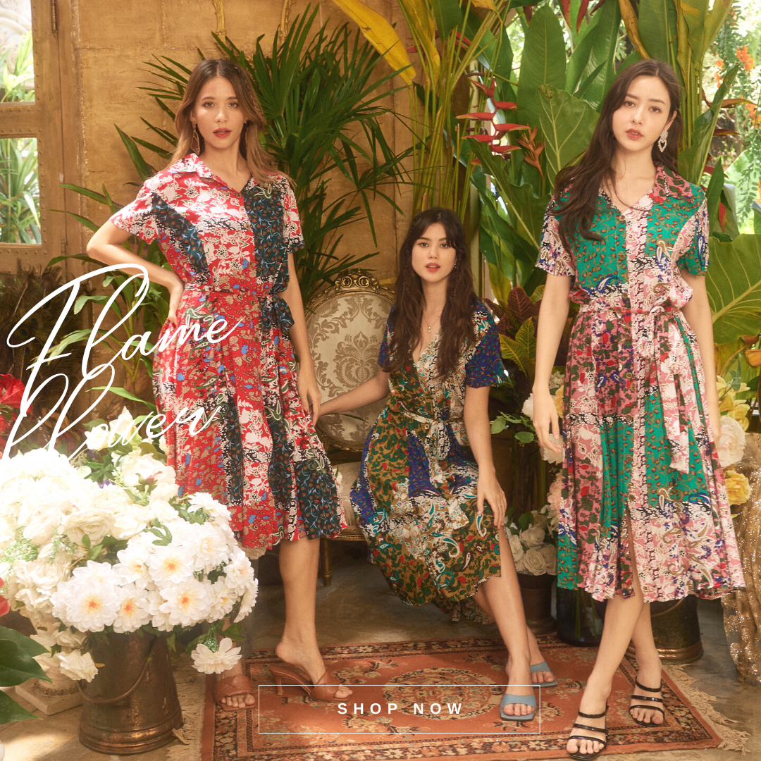 Dress shirt flame flower 4สี เดรสปกเชิ้ตเเขนสั้น