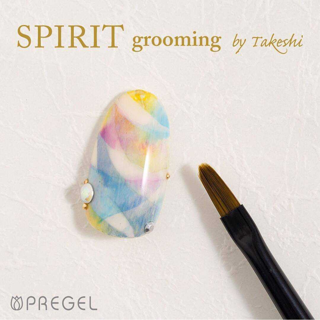PREGEL SPIRIT GROOMING BRUSH พู่กันทาสีเจล,พู่กันเพ้นท์เล็บ