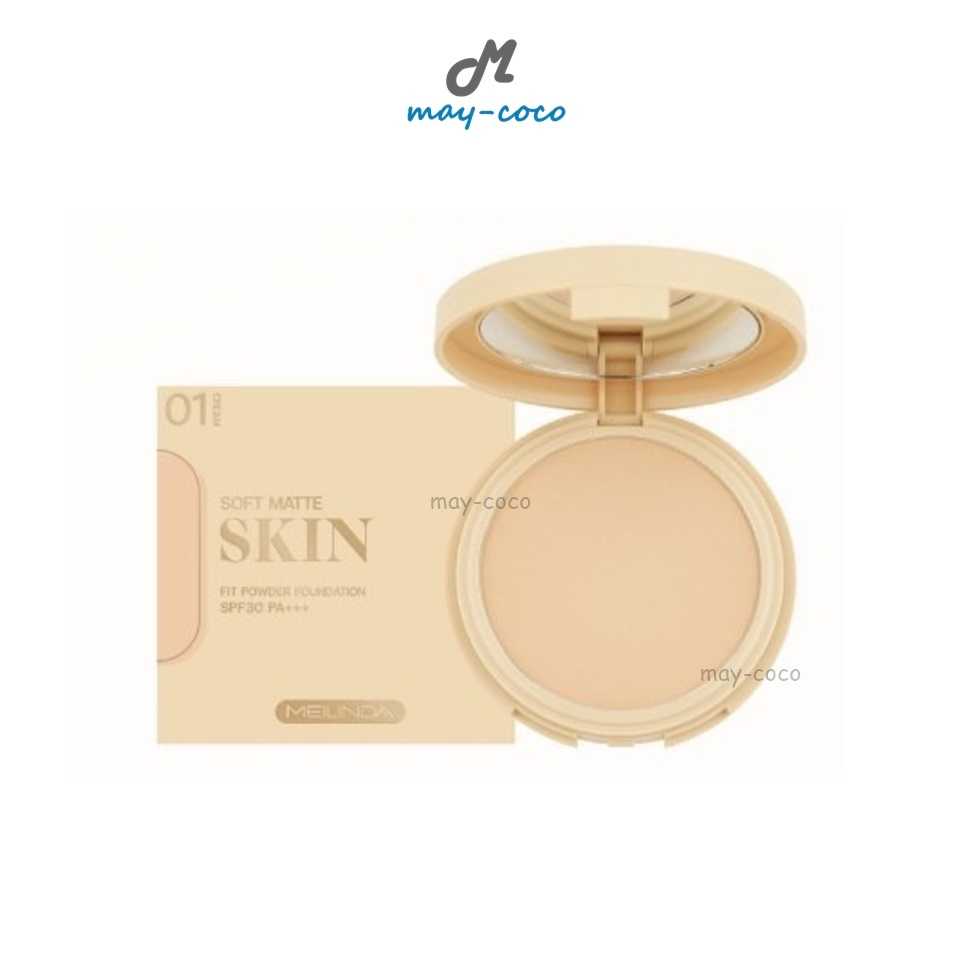 แป้ง MEILINDA Soft Matte Skin Fit Powder Foundation แป้งผสมรองพื้น แป้งพัฟ เบลอผิว คุมมัน