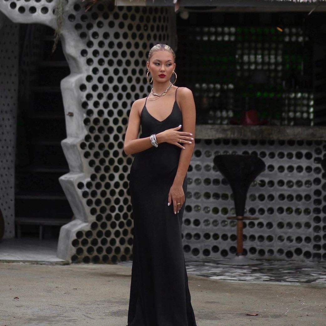 The carribbean silky maxi dress (Shadow) 