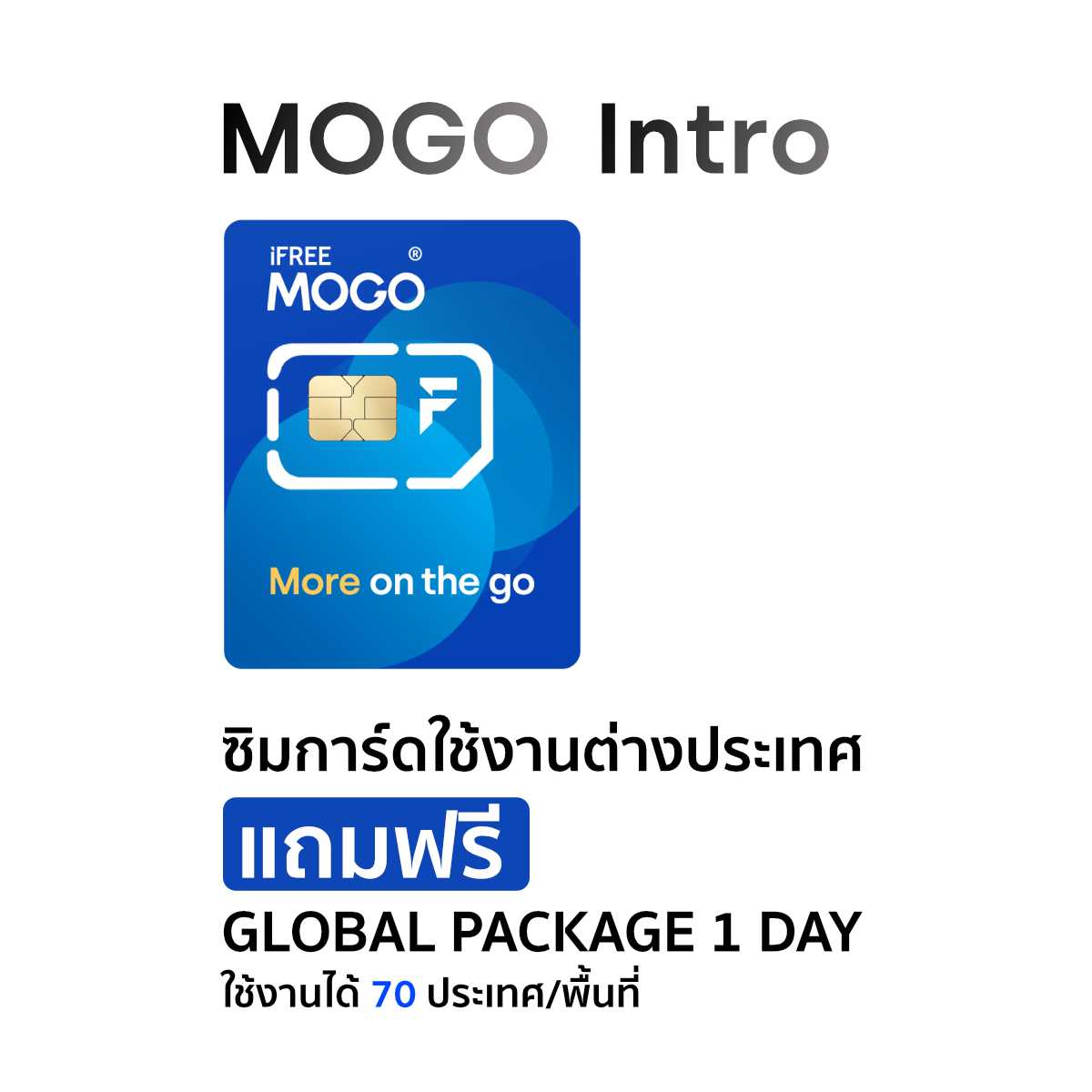 MOGO S SIM Card ซิมการ์ดใช้งานต่างประเทศ แถมฟรีเน็ต 1 วัน