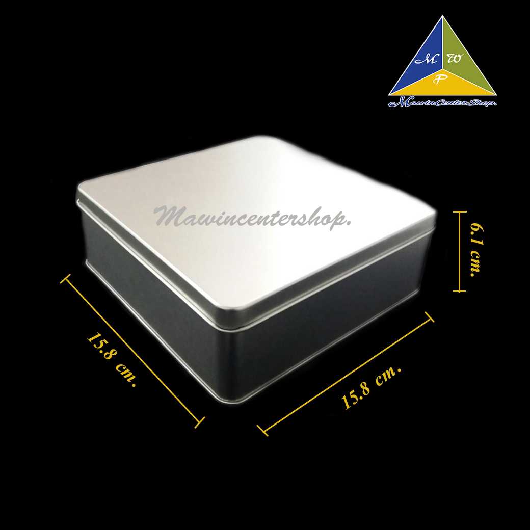 P181BM3057 กล่องเหล็กทรงจตุรัส สีเงิน(ลัง12ใบ)