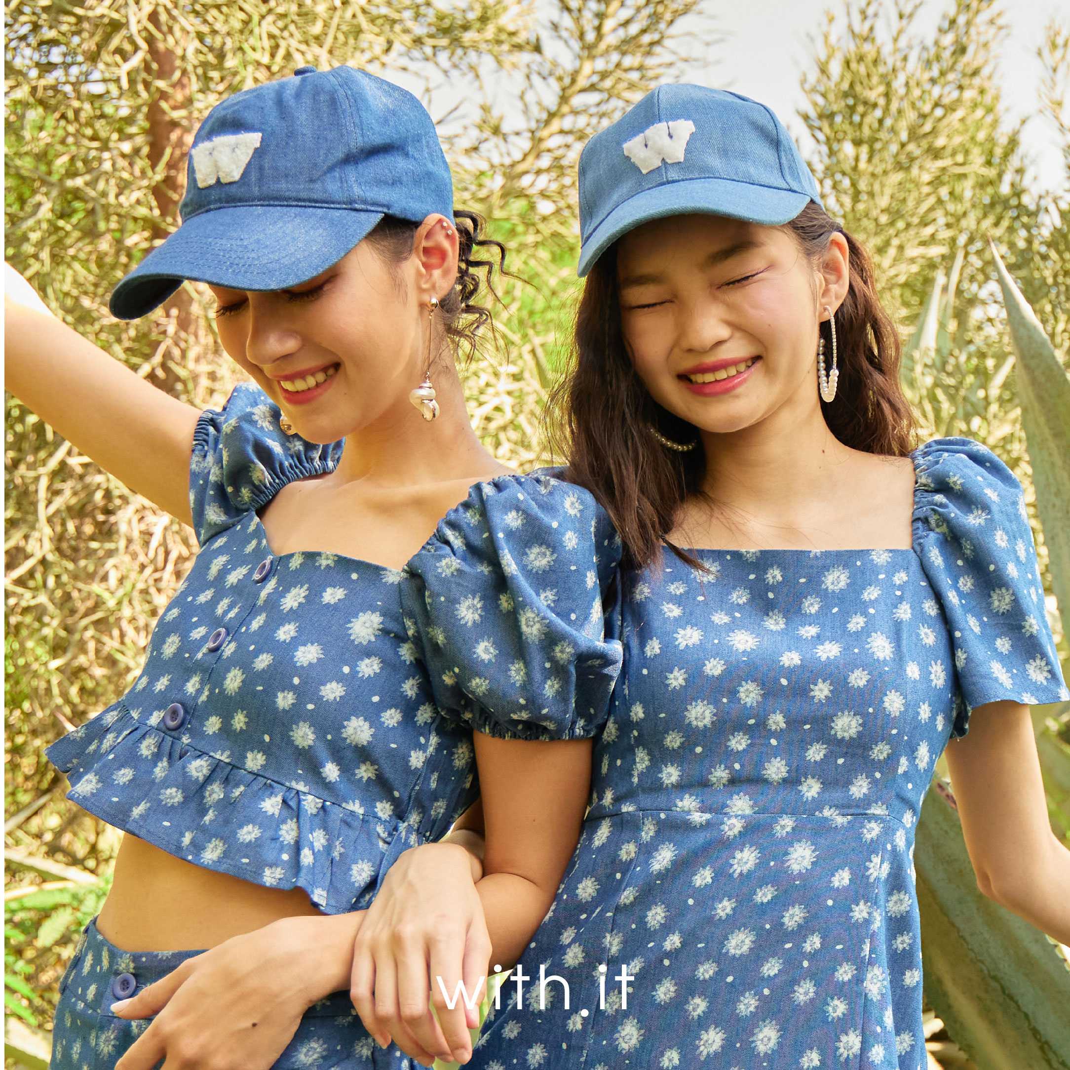 with.it.store - HTW8058 หมวกยีนส์ปักดับบลิว