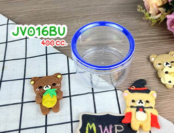 P111JV016BU กล่องชุดPSเล็กฟ้า 400CC สีใส ปลีก 1 ใบ