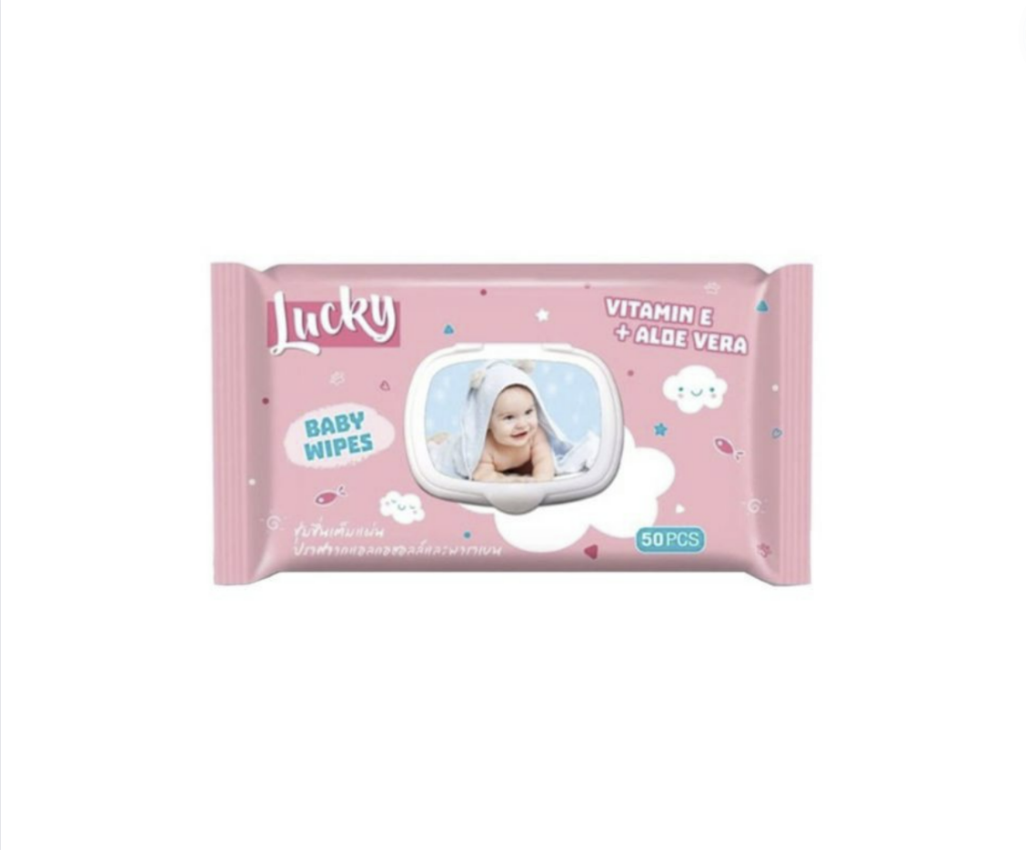 กระดาษทิชชู่เปียก Lucky บรรจุ40แผ่นฟรี5แผ่น