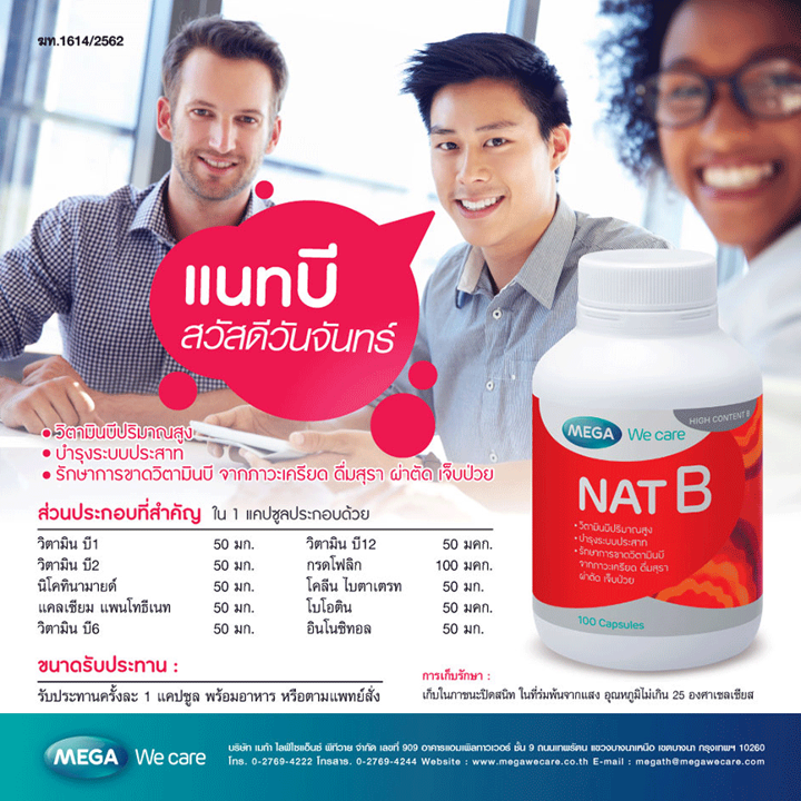 MEGA NAT-B วิตามินบีรวม วิตามินบีสูง