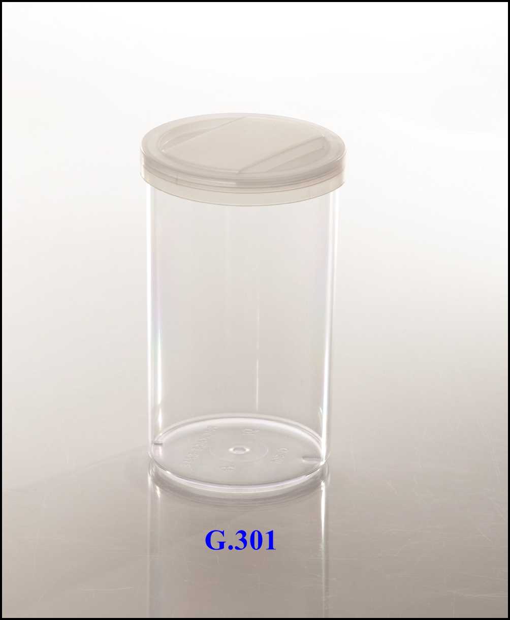 P111JG301 แก้วยาวPS  สีธรรมชาติ ปลีก 1 ใบ