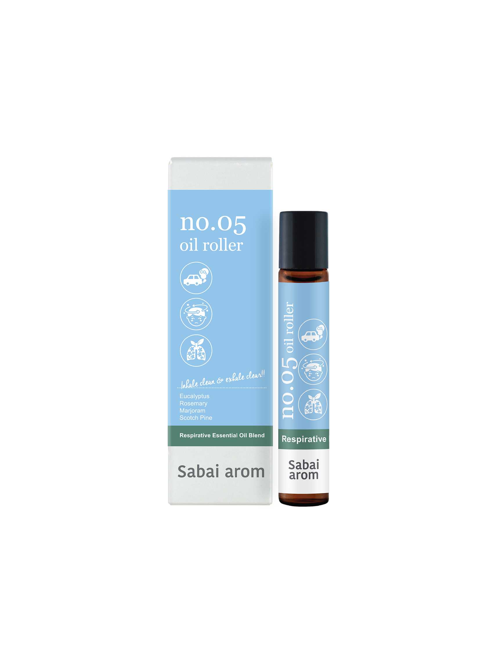 NO.5 Breathe Well Essential Oils Spot Roller 8 ml. [Sabai Arom]