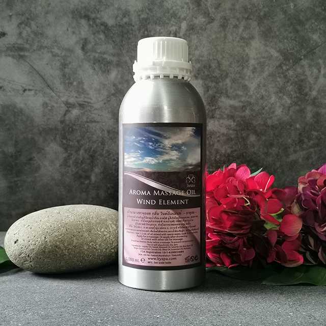 Aroma massage Oil Wind Element  น้ำมันนวดตัวอโรมา กลิ่น วินด์ อีเลเมนท์  (ธาตุลม) 1,000 ml.