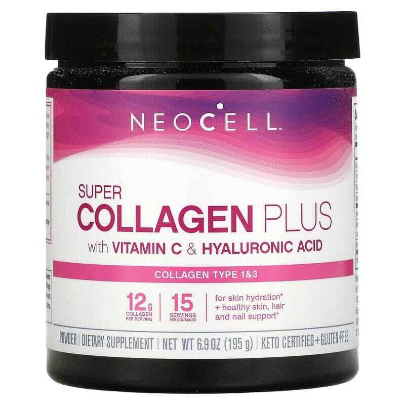 Neocell Super Collagen Plus with Vitamin C & Hyaluronic Acid Powder, 6.9 oz (195 g)-Derma Matrix