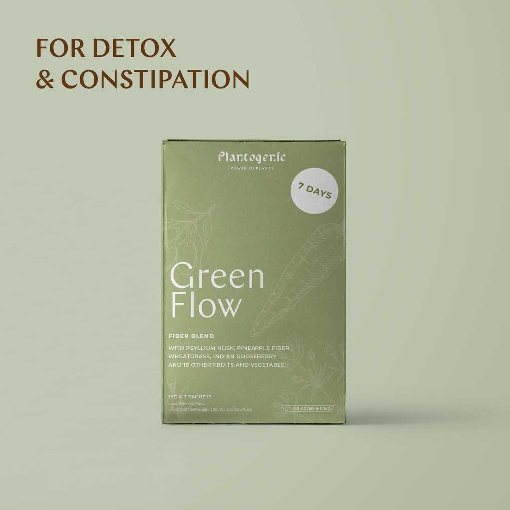 Plantogenic GREEN FLOW FIBER BLEND : ผงผักและไฟเบอร์พร้อมชง