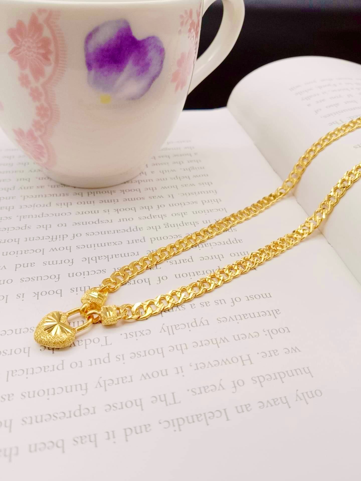 สร้อยคอเลสทองห้อยหัวใจ 1 บาท 
