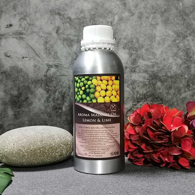 Aroma massage Oil Lemon & Lime  น้ำมันนวดตัวอโรมา กลิ่น เลม่อนแอนด์ไลม์  1,000 ml.