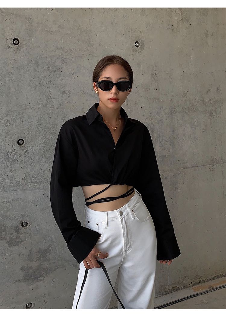Crop shirt in Black M 