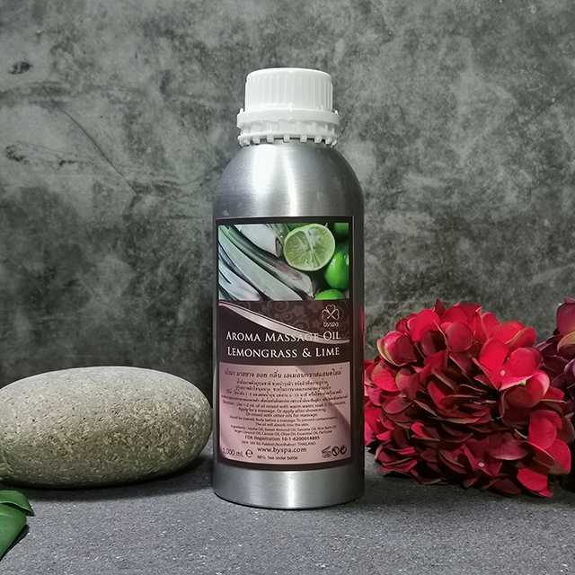 Aroma massage Oil Lemongrass & Lime  น้ำมันนวดตัวอโรมา กลิ่น เลม่อนกราส แอนด์ ไลม์  1,000 ml.