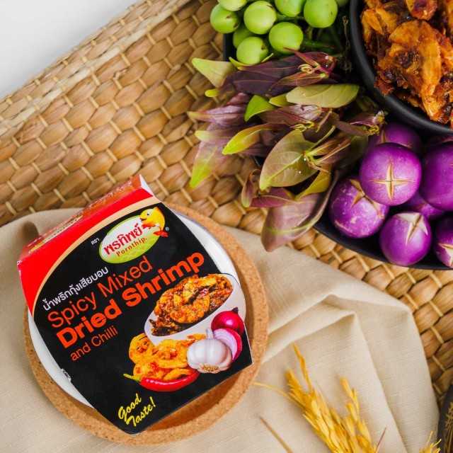 น้ำพริกกุ้งเสียบอบ กระปุก l 35g (พรทิพย์ภูเก็ต)