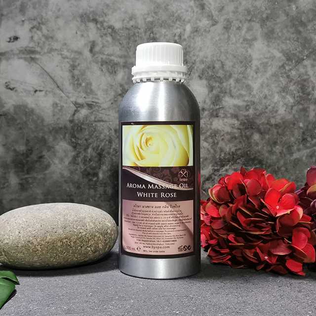 Aroma massage Oil White Rose  น้ำมันนวดตัวอโรมา กลิ่น ไวท์โรส (กุหลาบขาว)  1,000 ml.