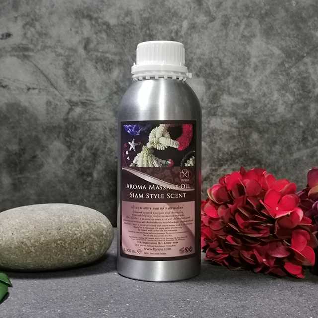Aroma massage Oil Siam style   น้ำมันนวดตัวอโรมา กลิ่น สยามสไตล์  (น้ำอบไทย) 1,000 ml.