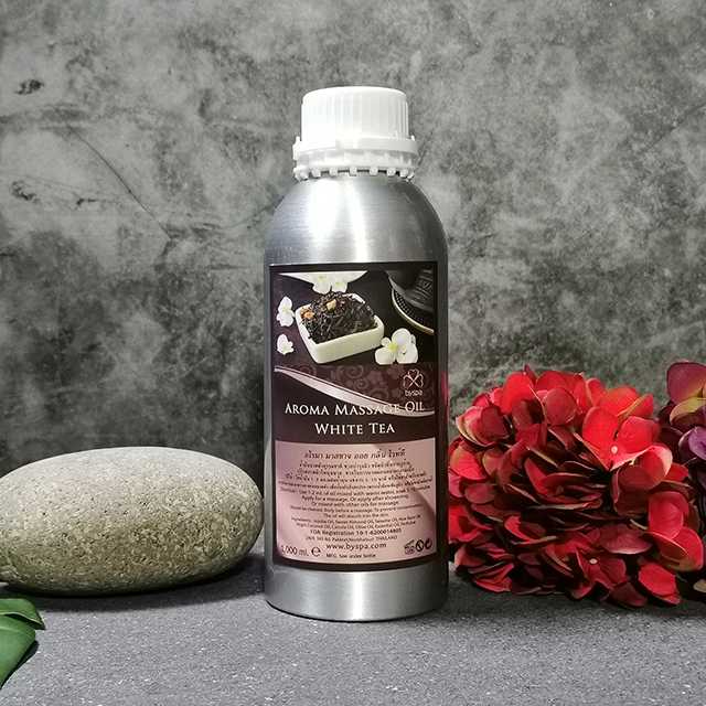 Aroma massage Oil White Tea  น้ำมันนวดตัวอโรมา กลิ่น ไวท์ที  (ชาขาว) 1,000 ml.