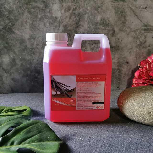 Milky Bath Oil Vanilla  มิลกี้บาธออย กลิ่น วนิลา (น้ำนมนวดตัว,น้ำนมแช่อาบ)  1,000ml